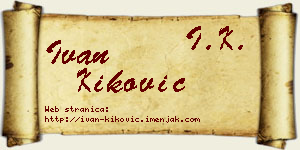 Ivan Kiković vizit kartica